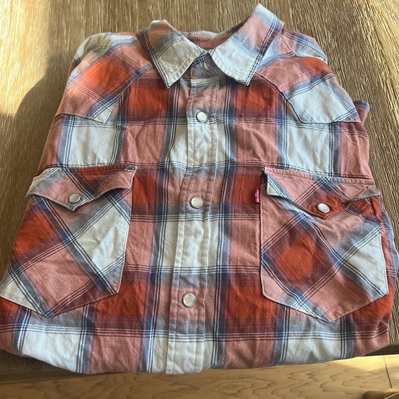 LEVIS CLASSIC WESTERN STANDARD FIT LS SHIRT PEARL SNAP COWBOY RODEO COTTON SZ XL - Picture 16 of 16